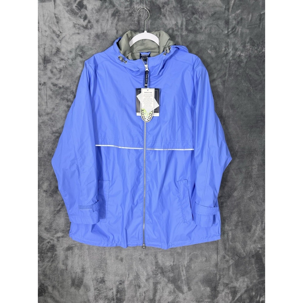 Charles River Apparel New Englander Rain Jacket Periwinkle Blue Womens 2XL NWT